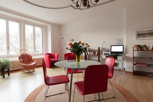 Shared seating area in a modern hotel
