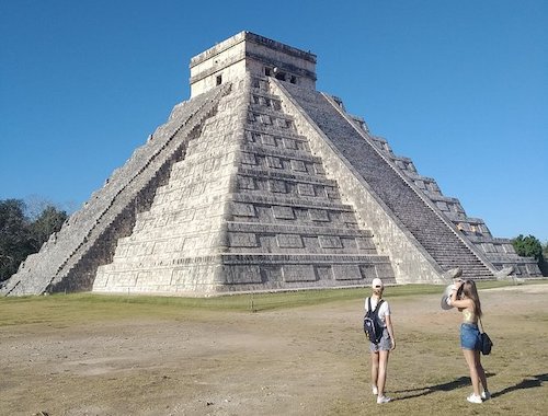 Chichen Itza the Pink lagoon and Pink flamingos 2