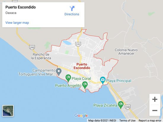 puerto escondido map