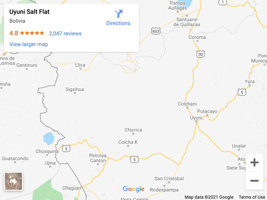 uyuni salt flat map