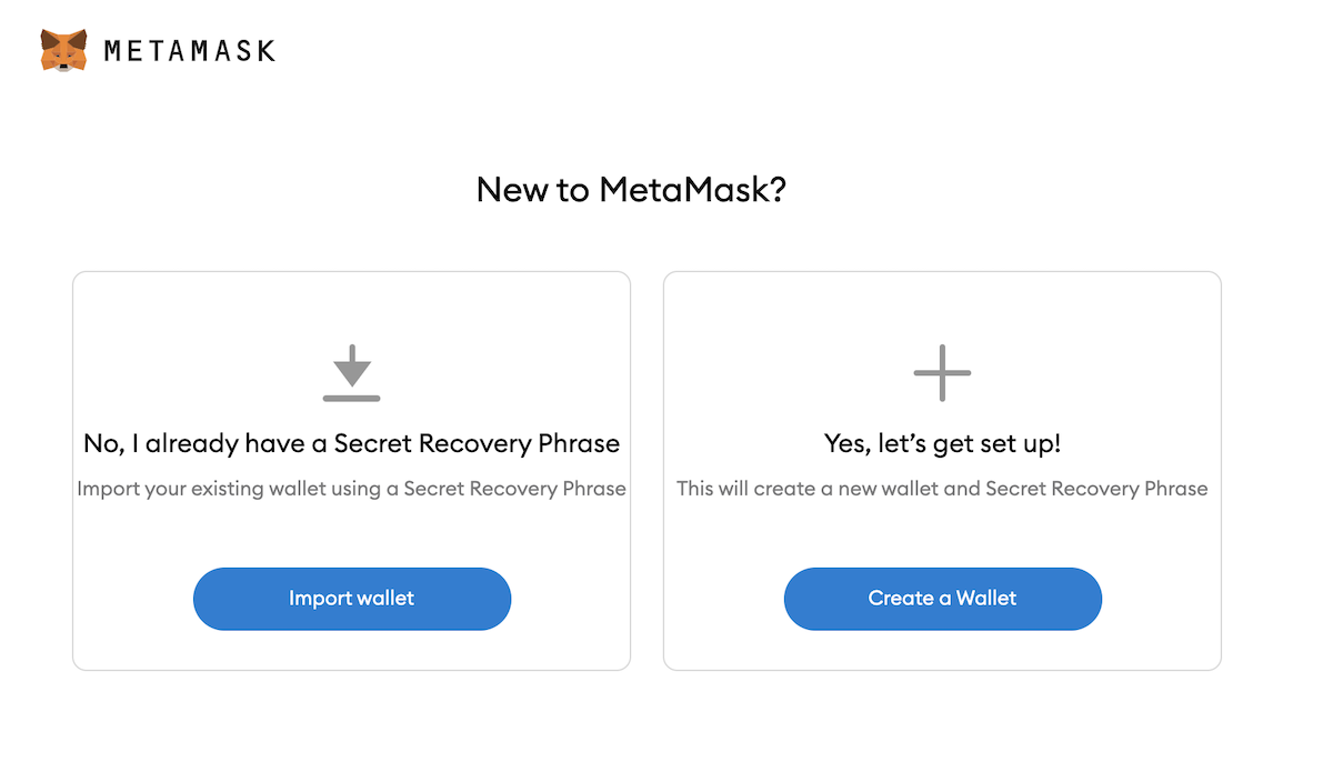 Create a wallet MetaMask